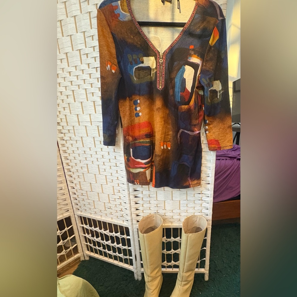 Colorful Abstract Tunic Top